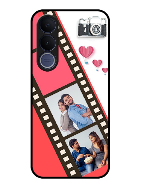 Custom Vivo V70 FE 5G Custom Glass Phone Case - 3 Image Holder With Film Reel