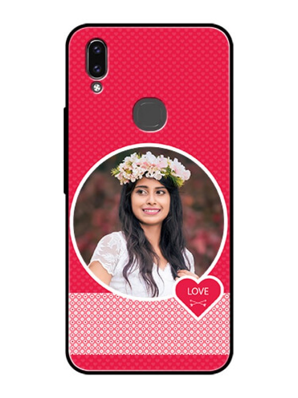 Custom Vivo V9 Pro Personalised Glass Phone Case  - Pink Pattern Design