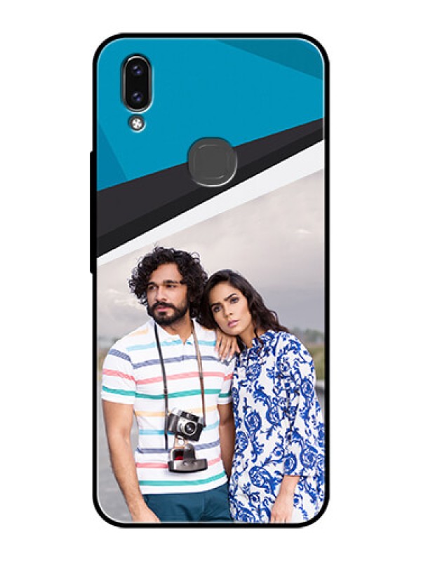 Custom Vivo V9 Pro Photo Printing on Glass Case  - Simple Pattern Photo Upload Design