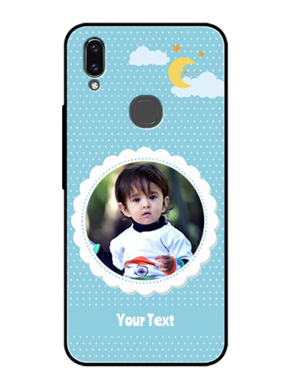 Custom Vivo V9 Pro Personalised Glass Phone Case  - Violet Pattern Design