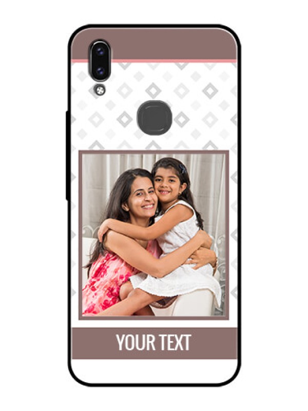 Custom Vivo V9 Pro Photo Printing on Glass Case  - Simple Diamond Design