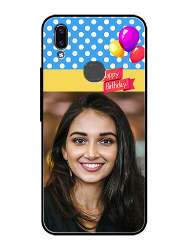 Custom Vivo V9 Pro Custom Glass Mobile Case  - Happy Birthday Design