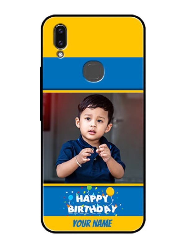 Custom Vivo V9 Pro Custom Glass Mobile Case  - Birthday Wishes Design