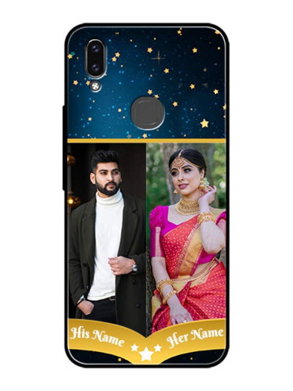 Custom Vivo V9 Pro Custom Glass Phone Case  - Galaxy Stars Backdrop Design