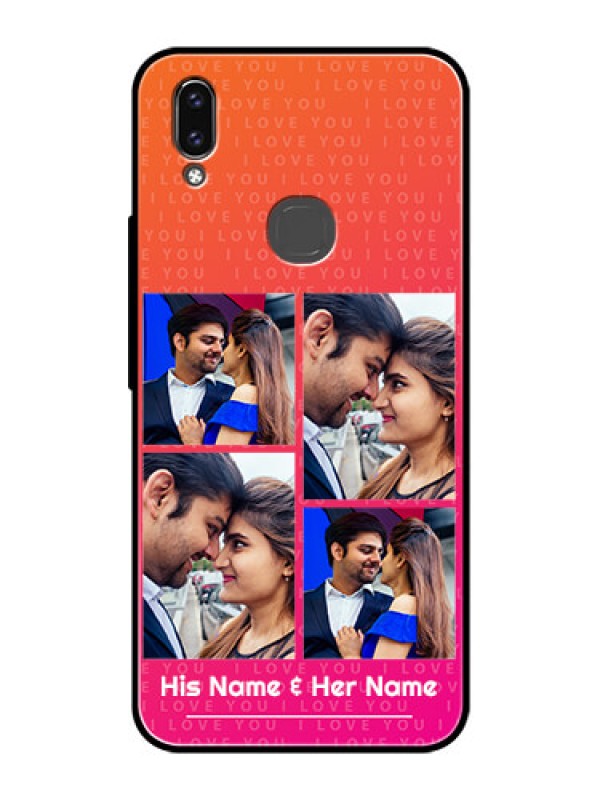Custom Vivo V9 Pro Custom Glass Phone Case  - I Love You Pink Design
