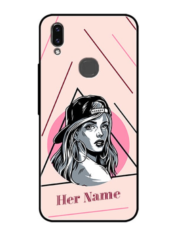 Custom Vivo V9 Pro Personalized Glass Phone Case - Rockstar Girl Design
