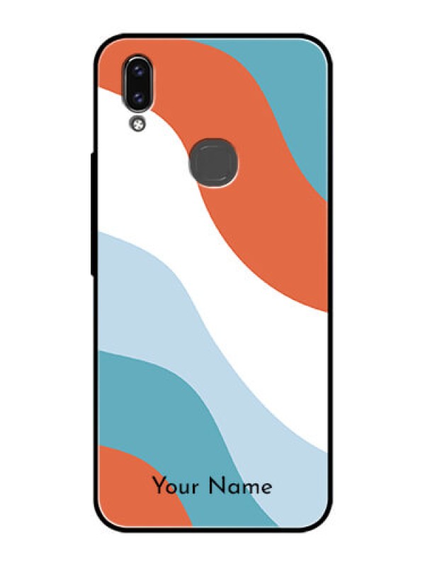 Custom Vivo V9 Pro Custom Glass Mobile Case - coloured Waves Design