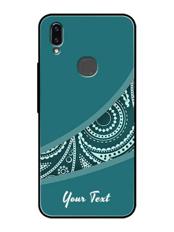 Custom Vivo V9 Pro Photo Printing on Glass Case - semi visible floral Design