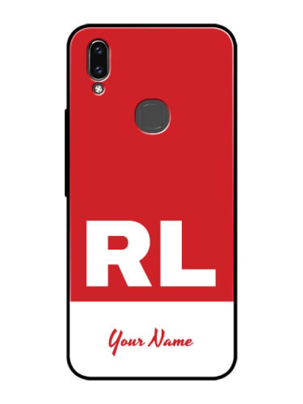 Custom Vivo V9 Pro Personalized Glass Phone Case - dual tone custom text Design