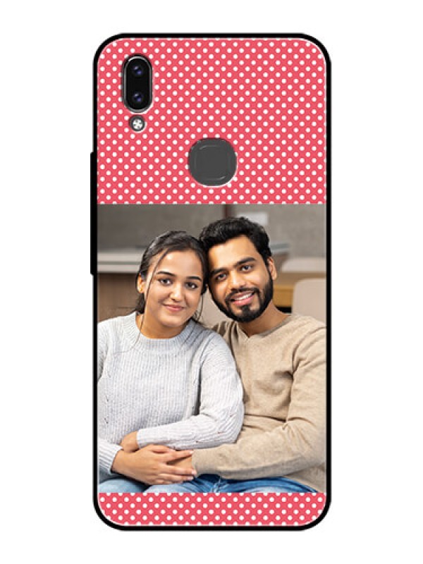 Custom Vivo V9 Youth Custom Glass Phone Case  - White Dotted Design