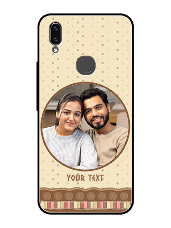 Custom Vivo V9 Youth Custom Glass Mobile Case  - Brown Dotted Mobile Case Design