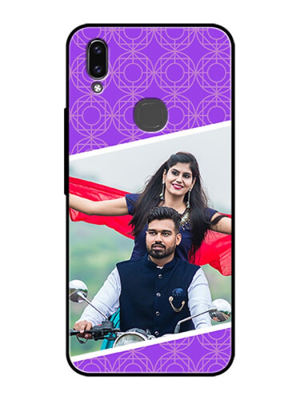 Custom Vivo V9 Youth Custom Glass Phone Case  - Violet Pattern Design