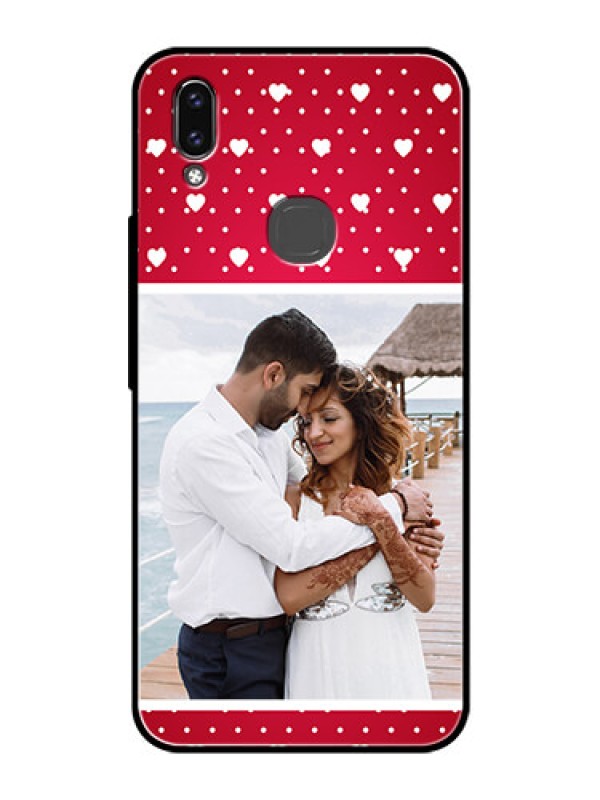 Custom Vivo V9 Youth Photo Printing on Glass Case  - Hearts Mobile Case Design
