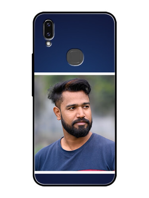 Custom Vivo V9 Youth Personalized Glass Phone Case  - Simple Royal Blue Design