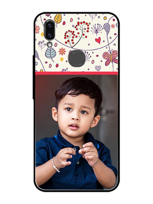 Custom Vivo V9 Youth Custom Glass Mobile Case  - Premium Floral Design