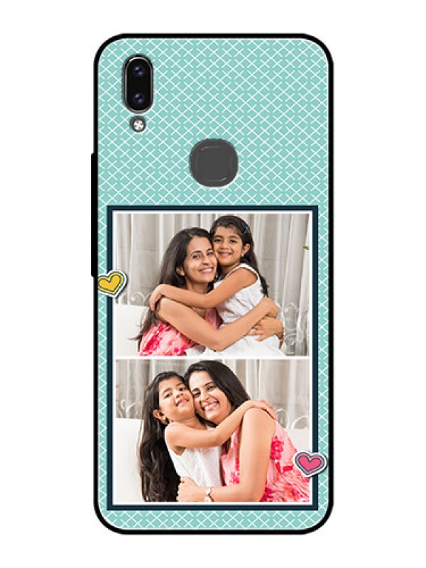 Custom Vivo V9 Youth Custom Glass Phone Case  - 2 Image Holder with Pattern Design