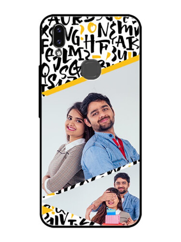 Custom Vivo V9 Youth Custom Glass Mobile Case  - Letters Pattern Design