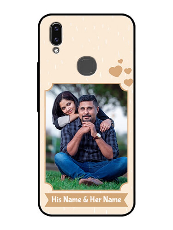 Custom Vivo V9 Youth Custom Glass Phone Case  - with confetti love design 