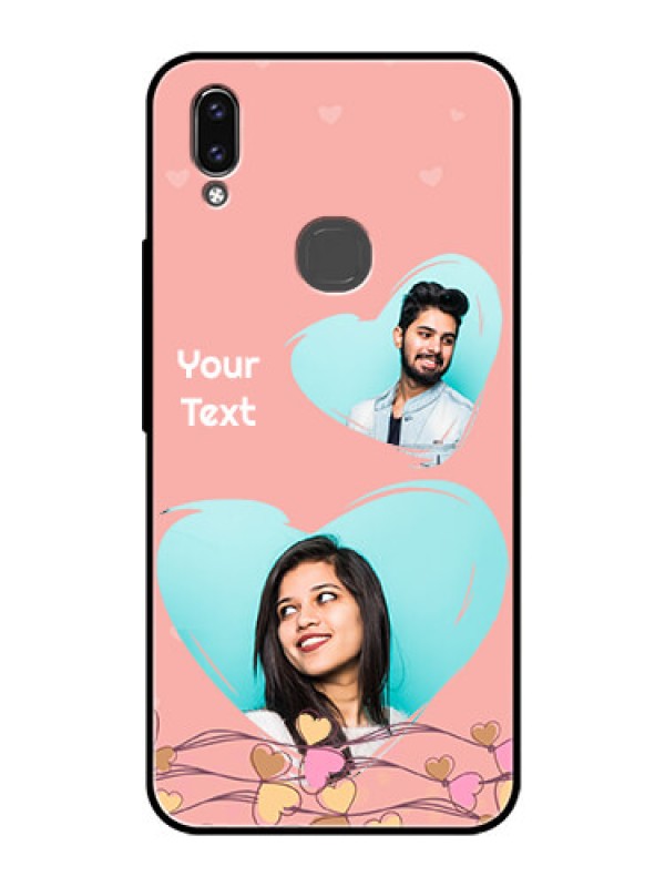 Custom Vivo V9 Youth Custom Glass Mobile Case  - Love Doodle Design