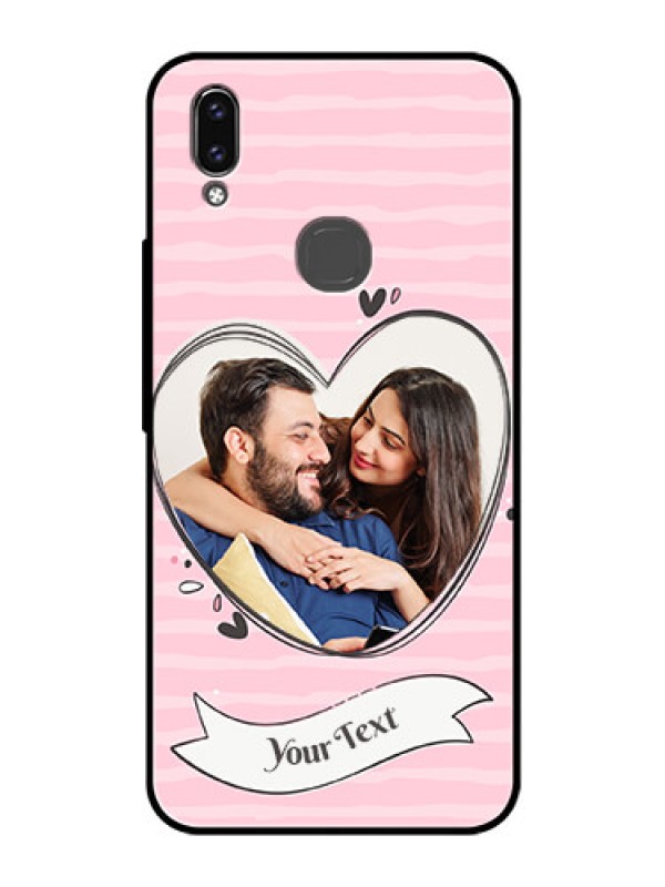 Custom Vivo V9 Youth Custom Glass Phone Case  - Vintage Heart Design