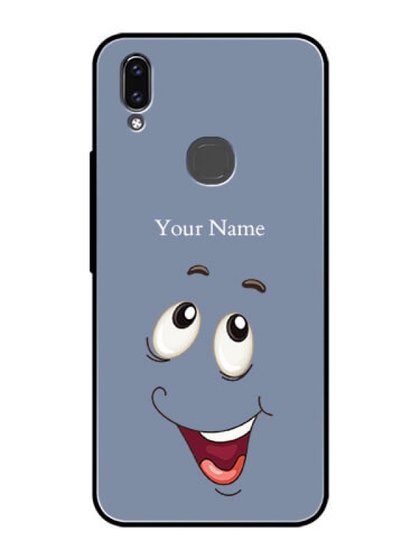 Custom Vivo V9 Youth Photo Printing on Glass Case - Laughing Cartoon Face Design