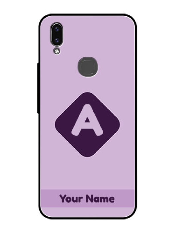 Custom Vivo V9 Youth Custom Glass Mobile Case - Custom Letter in curved badge Design