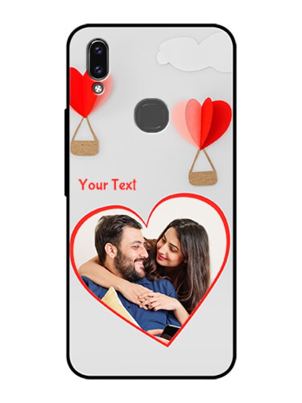 Custom Vivo V9 Custom Glass Mobile Case  - Parachute Love Design