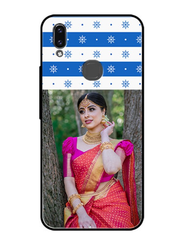 Custom Vivo V9 Photo Printing on Glass Case  - Snow Pattern Design