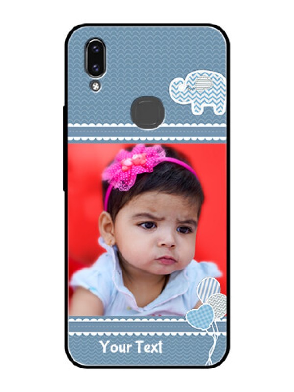 Custom Vivo V9 Photo Printing on Glass Case  - with Kids Pattern Design