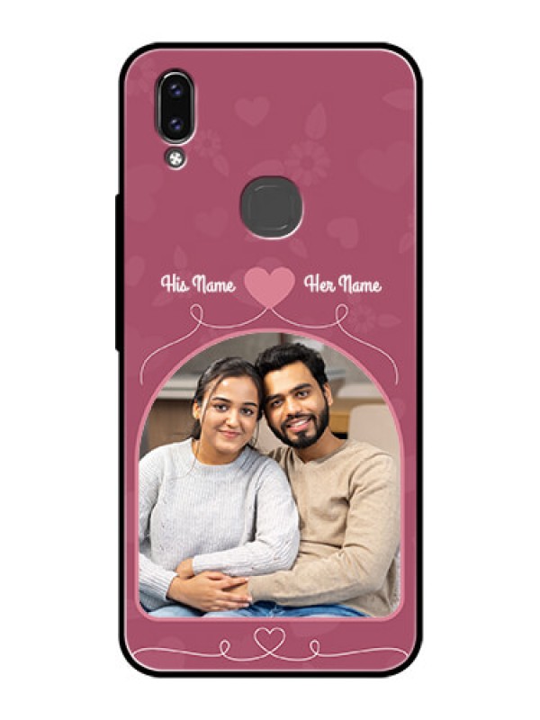 Custom Vivo V9 Photo Printing on Glass Case  - Love Floral Design