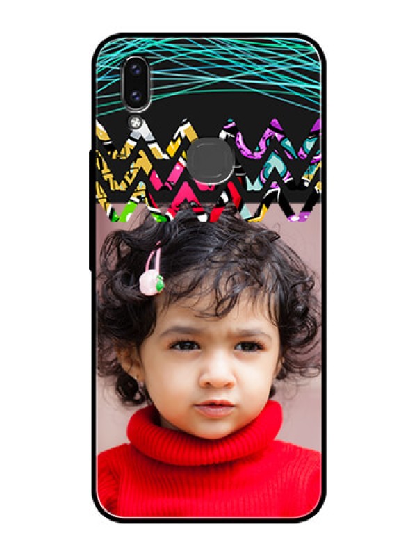 Custom Vivo V9 Personalized Glass Phone Case  - Neon Abstract Design