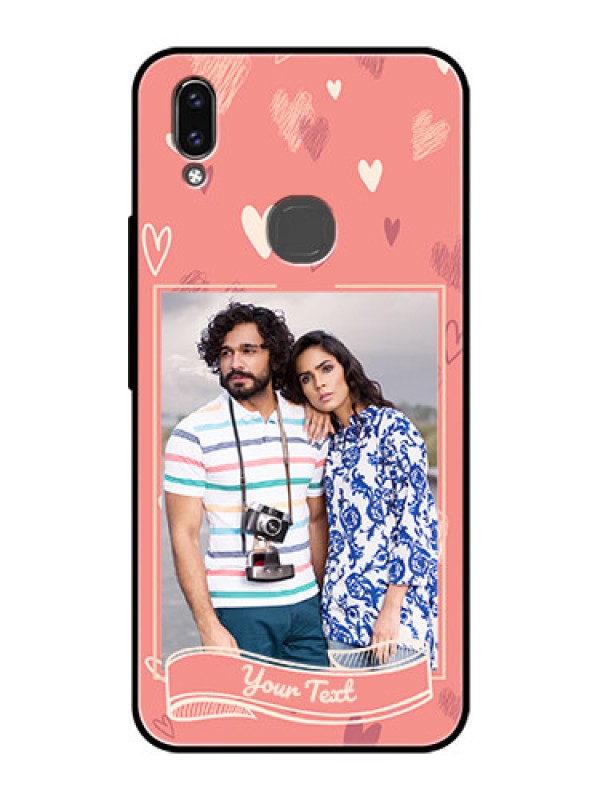 Custom Vivo V9 Custom Glass Phone Case  - Love doodle art Design