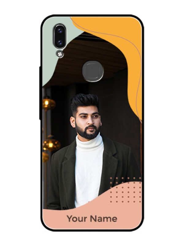 Custom Vivo V9 Personalized Glass Phone Case - Tri-coloured overlay design