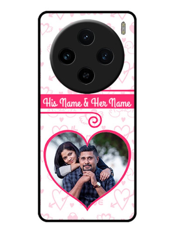 Custom Vivo X100 5G Custom Glass Phone Case - Heart Shape Love Design