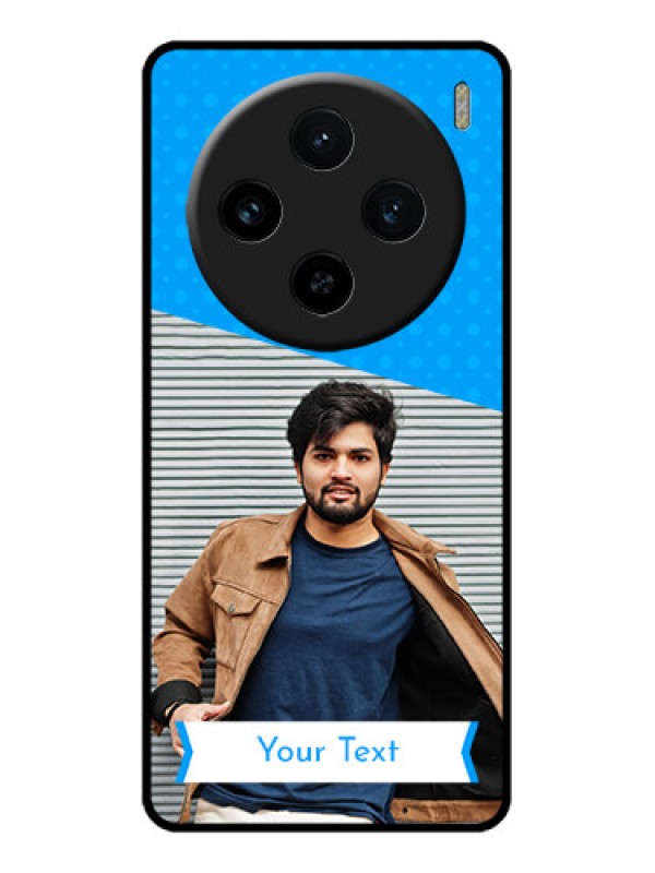 Custom Vivo X100 5G Custom Glass Phone Case - Simple Blue Color Design