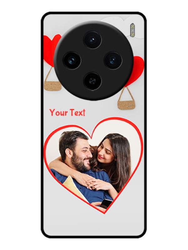 Custom Vivo X100 5G Custom Glass Phone Case - Parachute Love Design