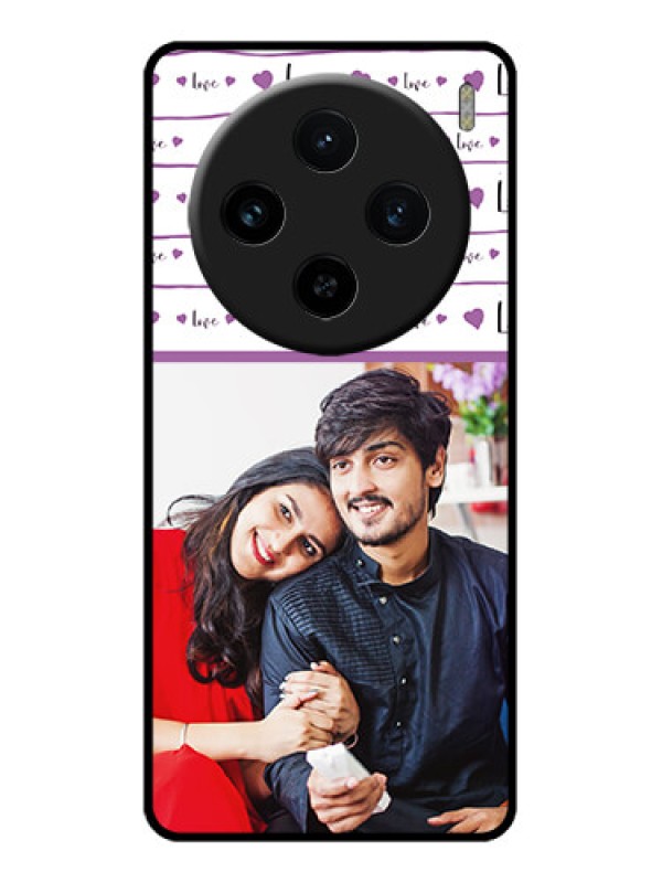 Custom Vivo X100 5G Custom Glass Phone Case - Couples Heart Design