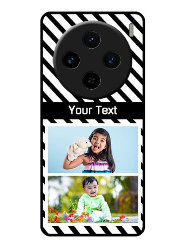 Custom Vivo X100 5G Custom Glass Phone Case - Black And White Stripes Design