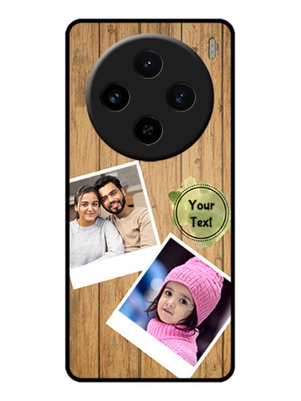 Custom Vivo X100 5G Custom Glass Phone Case - Wooden Texture Design