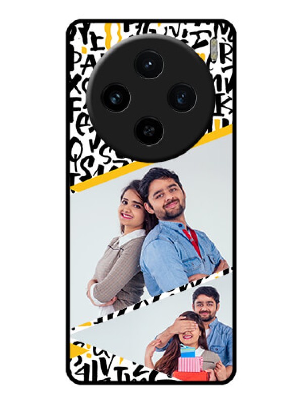 Custom Vivo X100 5G Custom Glass Phone Case - Letters Pattern Design