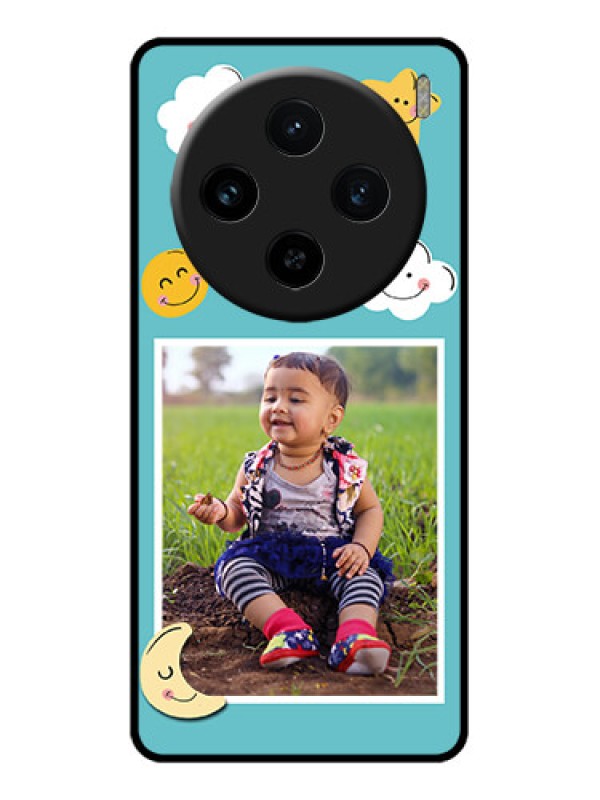 Custom Vivo X100 5G Custom Glass Phone Case - Smiley Kids Stars Design