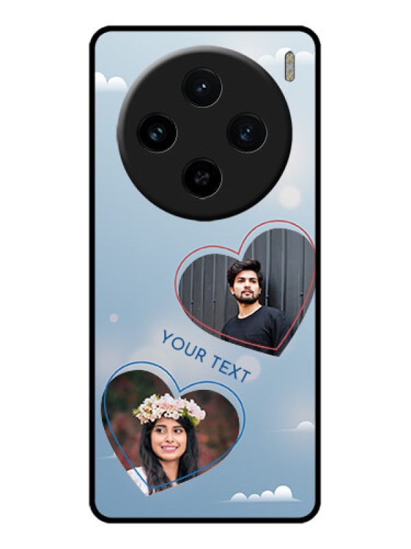 Custom Vivo X100 5G Custom Glass Phone Case - Blue Color Couple Design