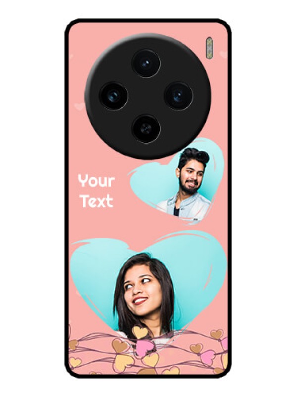 Custom Vivo X100 5G Custom Glass Phone Case - Love Doodle Design