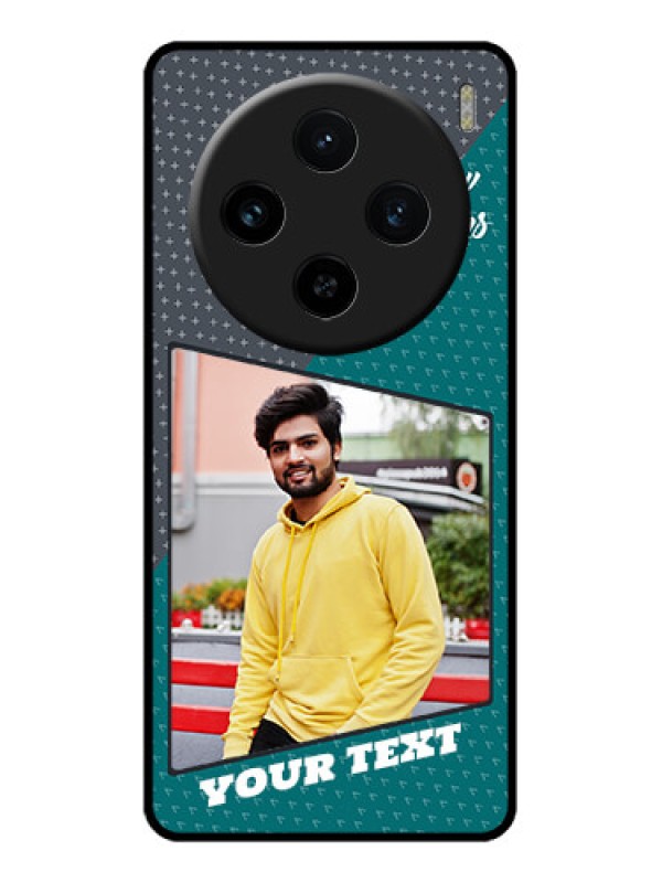 Custom Vivo X100 5G Custom Glass Phone Case - Background Pattern Design With Quote