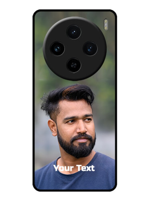 Custom Vivo X100 5G Custom Glass Phone Case - Photo With Text Design