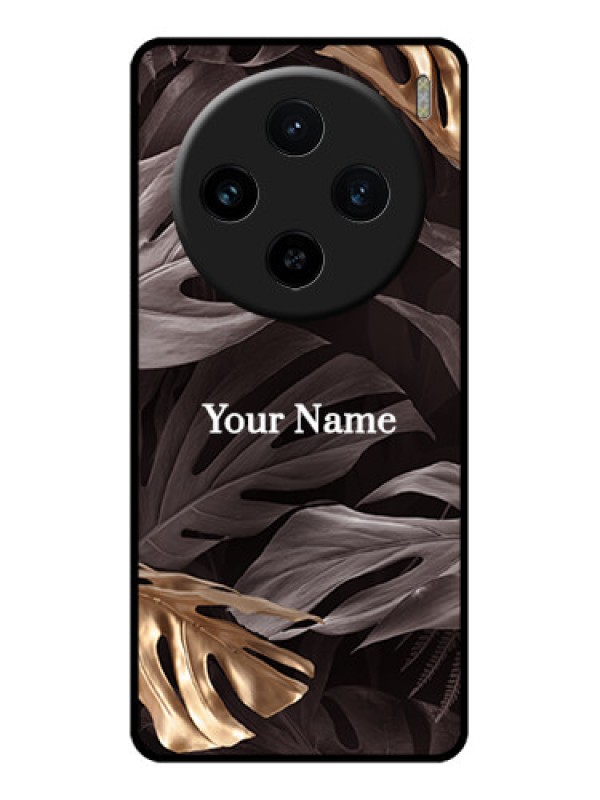 Custom Vivo X100 5G Custom Glass Phone Case - Wild Leaves Digital Paint Design