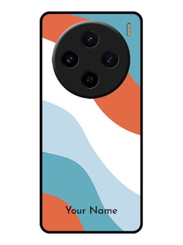 Custom Vivo X100 5G Custom Glass Phone Case - Coloured Waves Design
