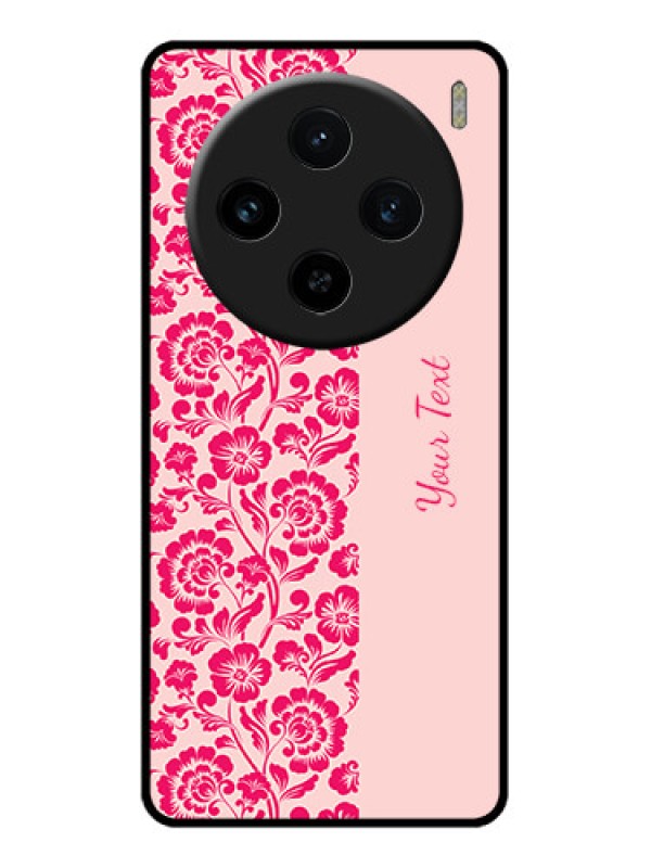 Custom Vivo X100 5G Custom Glass Phone Case - Attractive Floral Pattern Design