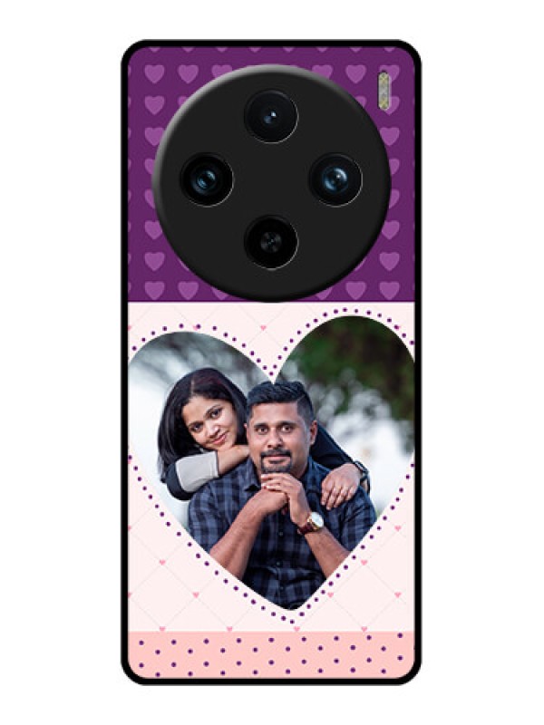 Custom Vivo X100 Pro 5G Custom Glass Phone Case - Violet Love Dots Design