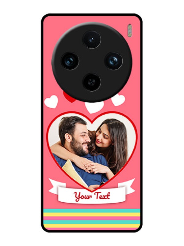 Custom Vivo X100 Pro 5G Custom Glass Phone Case - Love Shapes Doodle Design